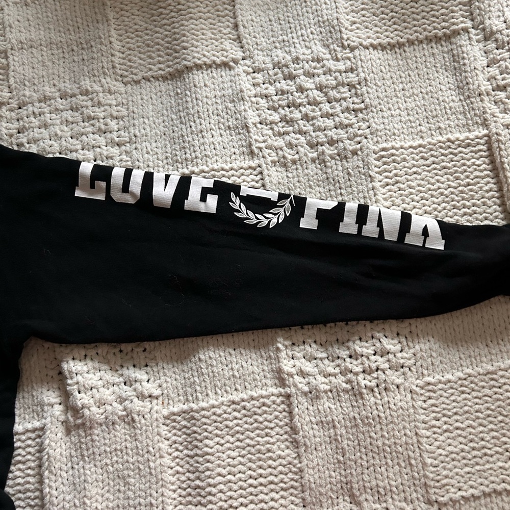 Victoria’s Secret Pink Black Quarter Zip  Sweatshirt “LOVE PINK” - Picture 3 of 5
